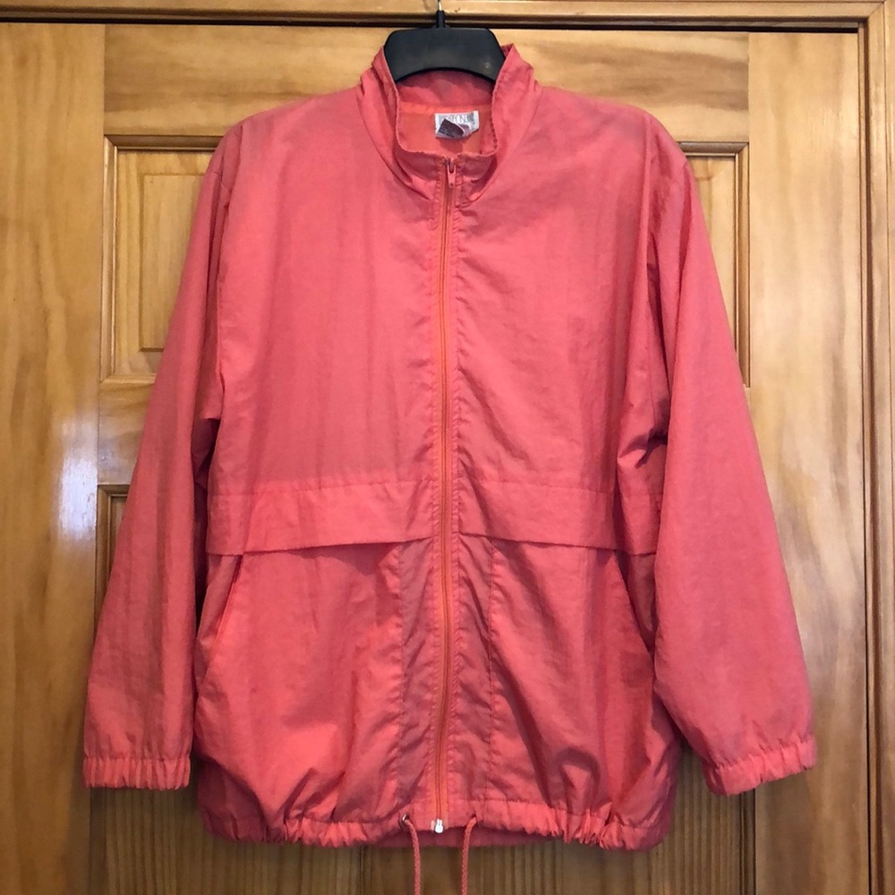 Vintage Coral Neon Windbreaker Jacket